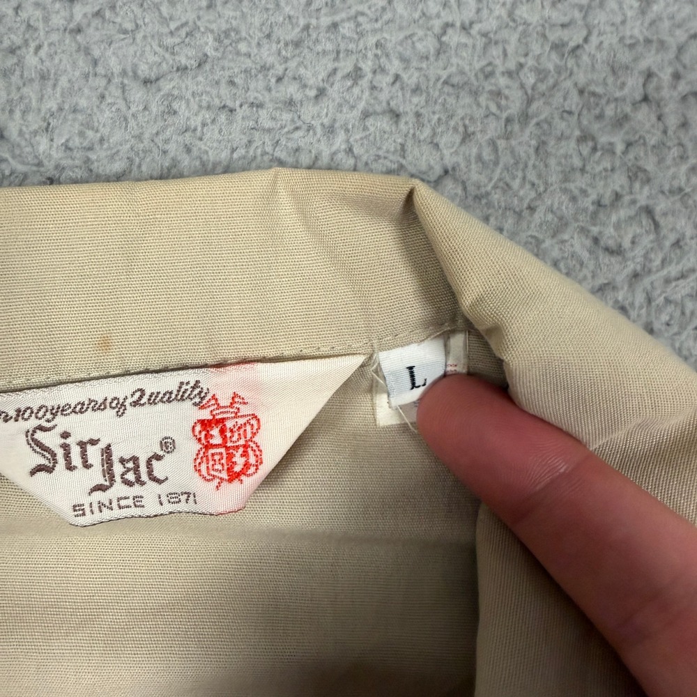 Vintage Sir Jac Harrington Jacket Mens L Beige Swing Top G9 Rockabilly 70s - Picture 4 of 13